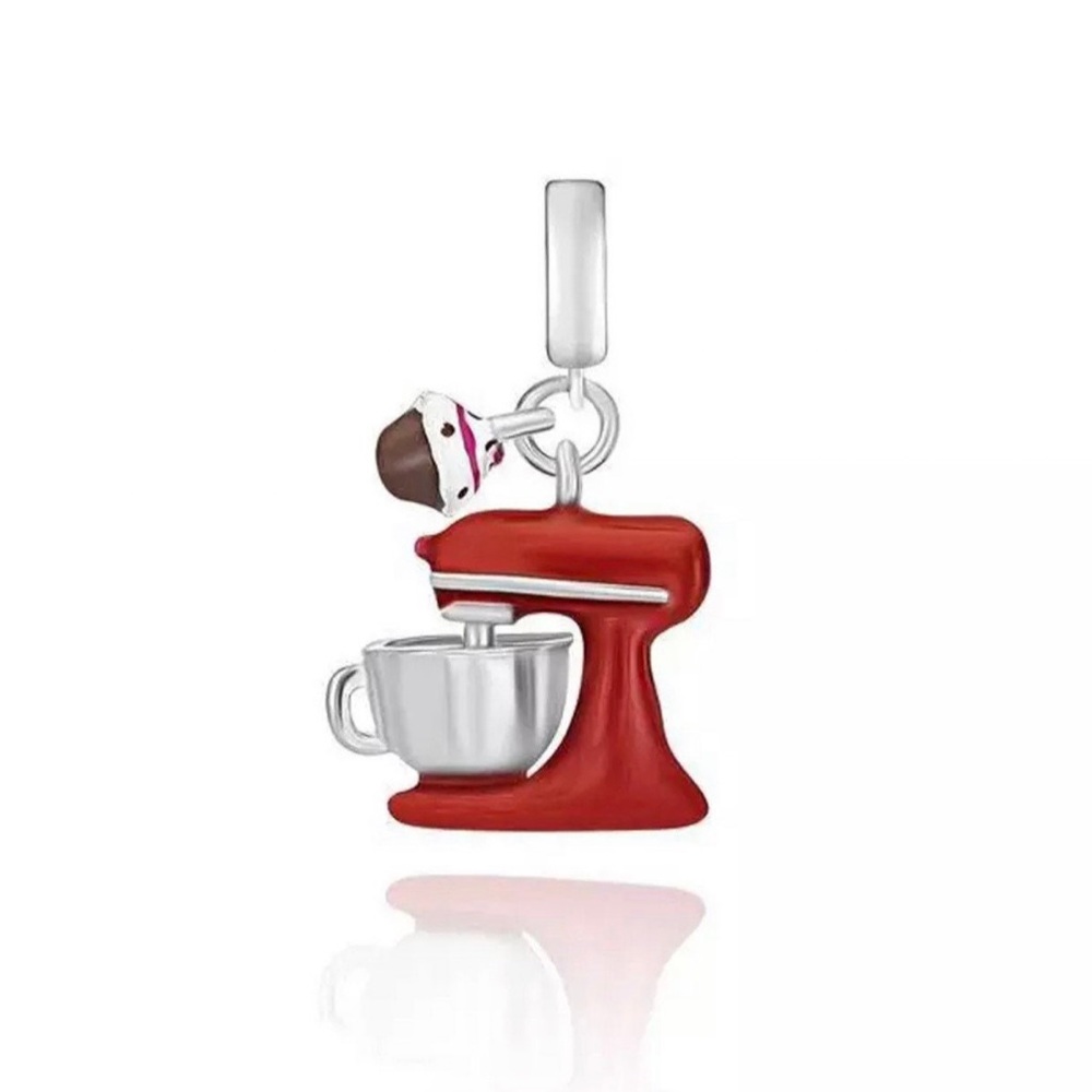 Baker Cupcake Mixer Charm, fits Pandora Charm Bracelet, S925 Silver